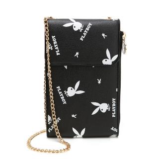 【PLAYBOY】鍊帶萬用包 Refresh活力兔系列(黑色)