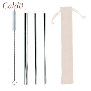 【Caldo卡朵】防刮嘴304不鏽鋼環保吸管5件組(附刷)