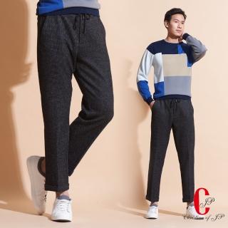 【JYI PIN 極品名店】保暖羊毛直條機能休閒褲_黑(HW621-5)