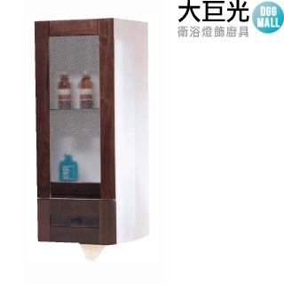 【大巨光】雙側白色烤漆/胡桃木實木框/銀霞玻璃門片/面紙抽吊櫃(SF05-NH)