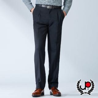 【JYI PIN 極品名店】商務紳士羊毛打褶西褲_黑灰斜紋(BW701-2)