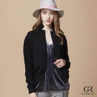 【GLORY21】V領羊毛短版外套(黑)