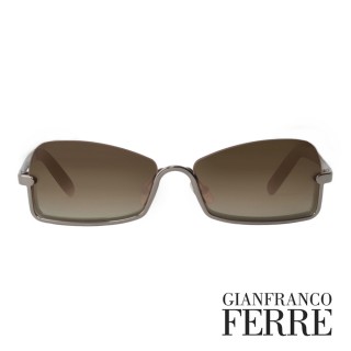 【Gianfranco Ferre】義大利質感金屬下框太陽眼鏡(咖-GF544-04)