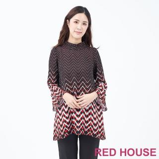 【RED HOUSE 蕾赫斯】喇叭袖長版上衣(共二色)