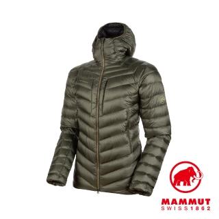 【Mammut 長毛象】Broad Peak IN Hooded Jacket AF 防潑水連帽羽絨外套 綠鬣蜥/幻影黑 男款 #1013-01140