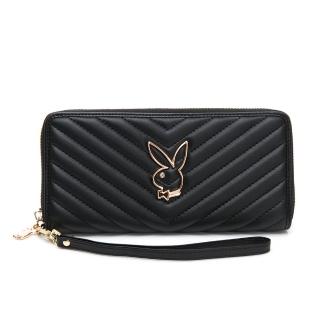 【PLAYBOY】ㄇ拉長夾附手挽帶 摩登小兔系列(黑色)