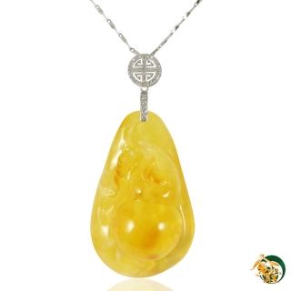 【金玉滿堂】福祿天然紅皮蜜蠟墜