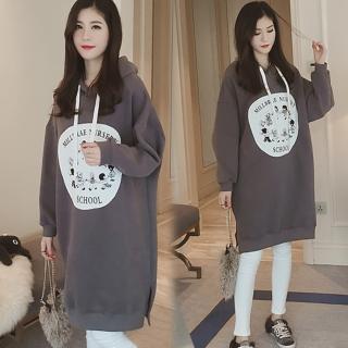 【K.W.】慵懶風字母過膝印花洋裝(共1色)