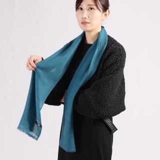 【BANNIES喀什米爾圍巾】窄版素面圍巾-復古藍(男女皆適用 親膚 不刺癢)