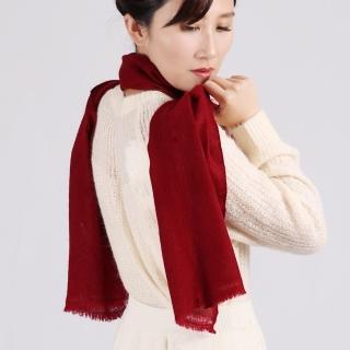 【BANNIES喀什米爾圍巾】窄版素面圍巾-酒紅(男女皆適用 親膚 不刺癢)