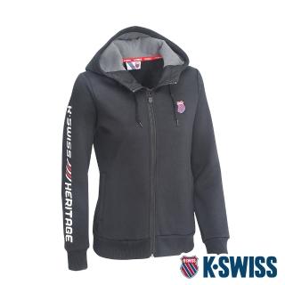 【K-SWISS】Shield Logo Hoodie Jacket刷毛連帽外套-女-黑(194070-008)