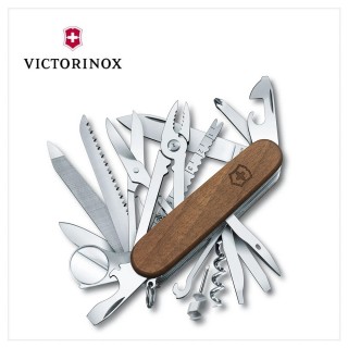 【VICTORINOX 瑞士維氏】Swiss Champ Wood29用瑞士刀/胡桃木(1.6791.63)