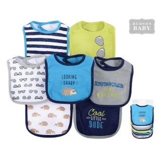 【Luvable Friends】嬰幼兒雙層吸水口水巾圍兜7入組_刺蝟寶寶(LF51031)