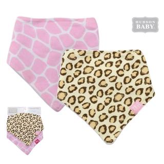 【Luvable Friends】嬰幼兒三角領巾圍兜2入組_方塊豹紋(LF50809)
