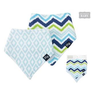 【Luvable Friends】嬰幼兒三角領巾圍兜2入組_閃電方塊(LF50806)
