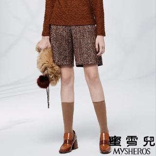 【mysheros 蜜雪兒】毛呢羊毛高腰短褲(咖啡)