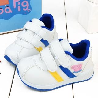 【童鞋城堡】粉紅豬小妹 喬治豬 中童 簡約皮面運動鞋(PG8557-白)