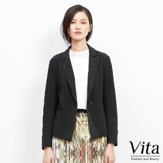 【mysheros 蜜雪兒】VITA 純棉素色西裝外套(黑)