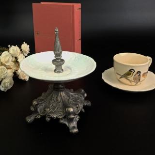 【日本You Zen】日本進口樹酯花藤高腳珠寶盤收納(收納/花器/聖誕裝飾/珠寶盒)