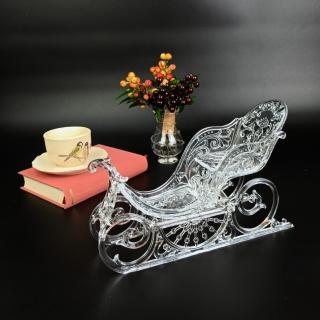 【日本You Zen】日本進口亞克力透明天使雪橇(聖誕/花器/聖誕裝飾/雪橇)