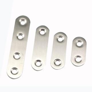 AC044 10入裝 不銹鋼一字型 直片角鐵 76X16MM(厚1.5MM 180度連接片 角碼 固定片 鐵片 加強鐵白鐵 支架)