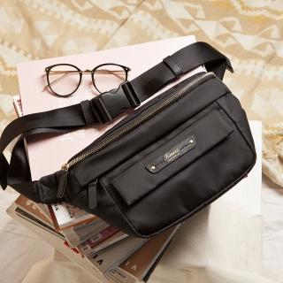 【KINAZ】多層輕量防潑水斜背腰包-小黑姐姐系列