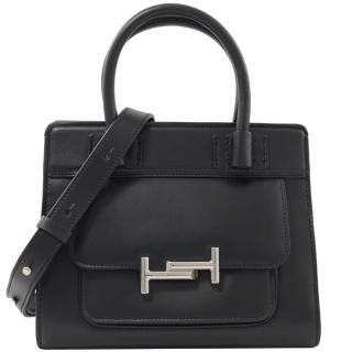 【TOD’S】DOUBLE T MINI 小牛皮手提兩用包(黑)