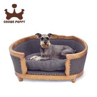 【CROWN PUPPY】歐式典雅手工雕木寵物床(灰色)