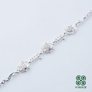 【昕頤珠寶】清新典雅花朵轉運足銀手鍊