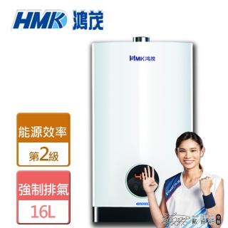 【鴻茂HMK】H-1601強制排氣智能恆溫瓦斯熱水器(鴻茂加碼補助1000元)