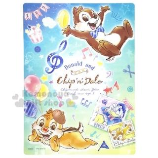 〔小禮堂〕迪士尼 奇奇蒂蒂 日製透明硬墊板《B5.黃綠.汽球》學童文具.桌墊