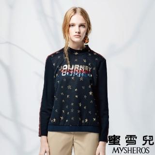 【mysheros 蜜雪兒】三色亮片英字星星上衣(藍)