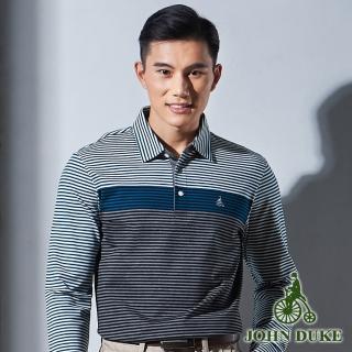 【JOHN DUKE 約翰公爵】嚴選極致典雅條紋POLO衫_藍綠(917V3650)