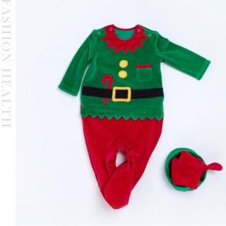 【橘魔法】聖誕小精靈 連身包腳衣 新生兒 連身衣(聖誕節 角色扮演 橘魔法 現貨 嬰兒)