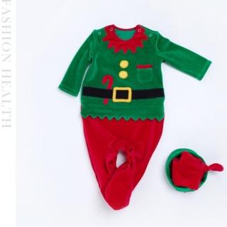 【橘魔法】聖誕小精靈 連身包腳衣 新生兒 連身衣(聖誕節 角色扮演 橘魔法 現貨 嬰兒)