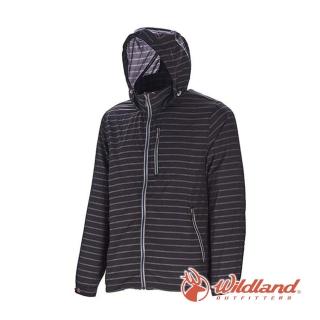【Wildland 荒野】男 麻花條輕量時尚抗UV外套-墨綠 0A71910-38(防曬外套/外套/抗UV/薄外套)