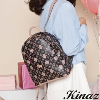 【KINAZ】大容量LOGO手提後背包-微醺葡萄-女生慶典系列
