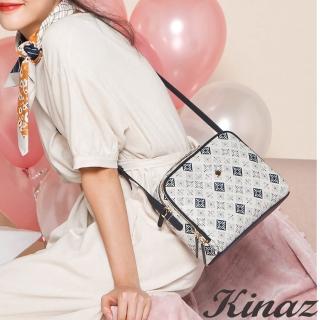 【KINAZ】多隔層拉鍊LOGO斜背包-氣泡蘭姆- 女生慶典系列