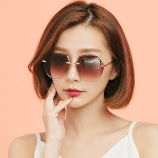 【ALEGANT】摩登女郎的裙襬(黎明棕果凍漸層無框墨鏡/UV400太陽眼鏡)