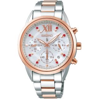 【SEIKO 精工】LUKIA耶誕限定太陽能計時碼錶(V175-0EW0G  SSC824J1)