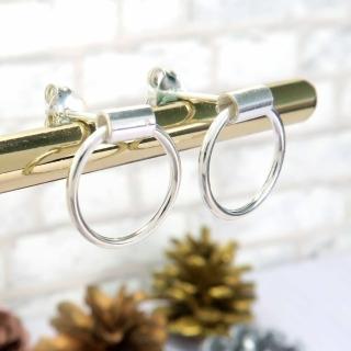 【ART64】圈式/C型耳環 圈圈畫映 925純銀耳環