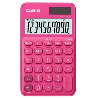 【CASIO 卡西歐】10位元甜美馬卡龍口袋型計算機-紅蜜桃(SL-310UC-RD)