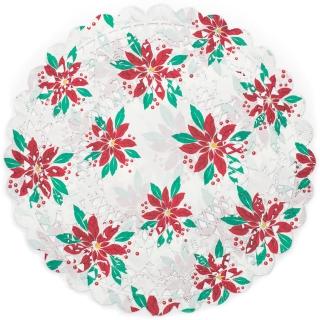 【FOXRUN】12吋蕾絲花邊蛋糕紙墊12入(聖誕紅)