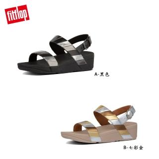 【FitFlop】LOTTIE RAINBOW BACK-STRAP SANDALS 多彩金屬光後帶涼鞋-女(黑色)